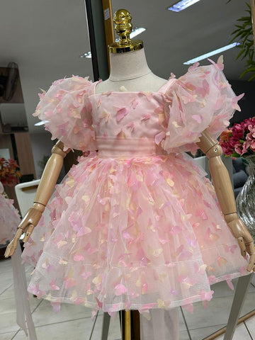 Vestido infantil de mariposa 3D