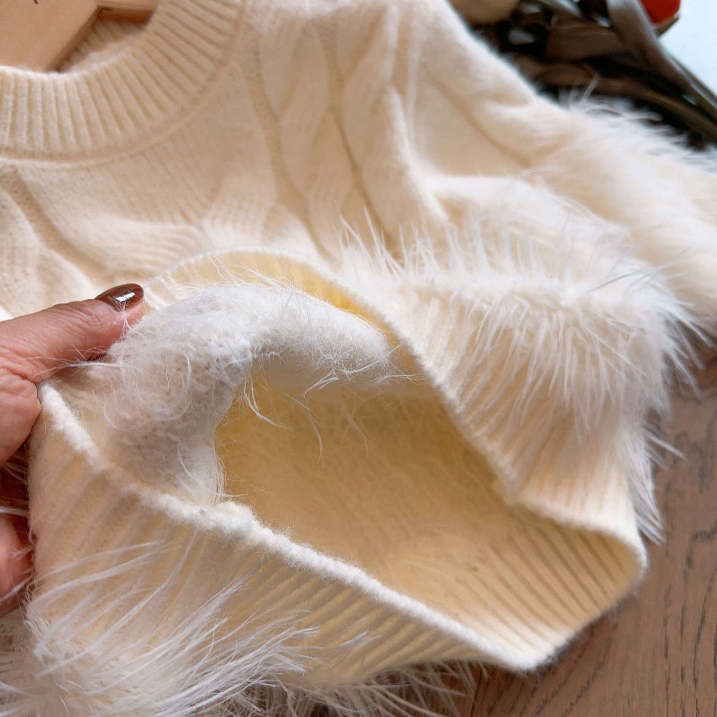 Blusa de plumas de invierno para mujer