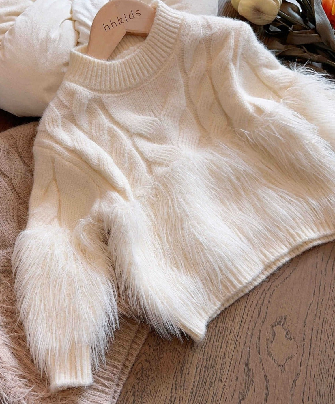 Blusa de plumas de invierno para mujer