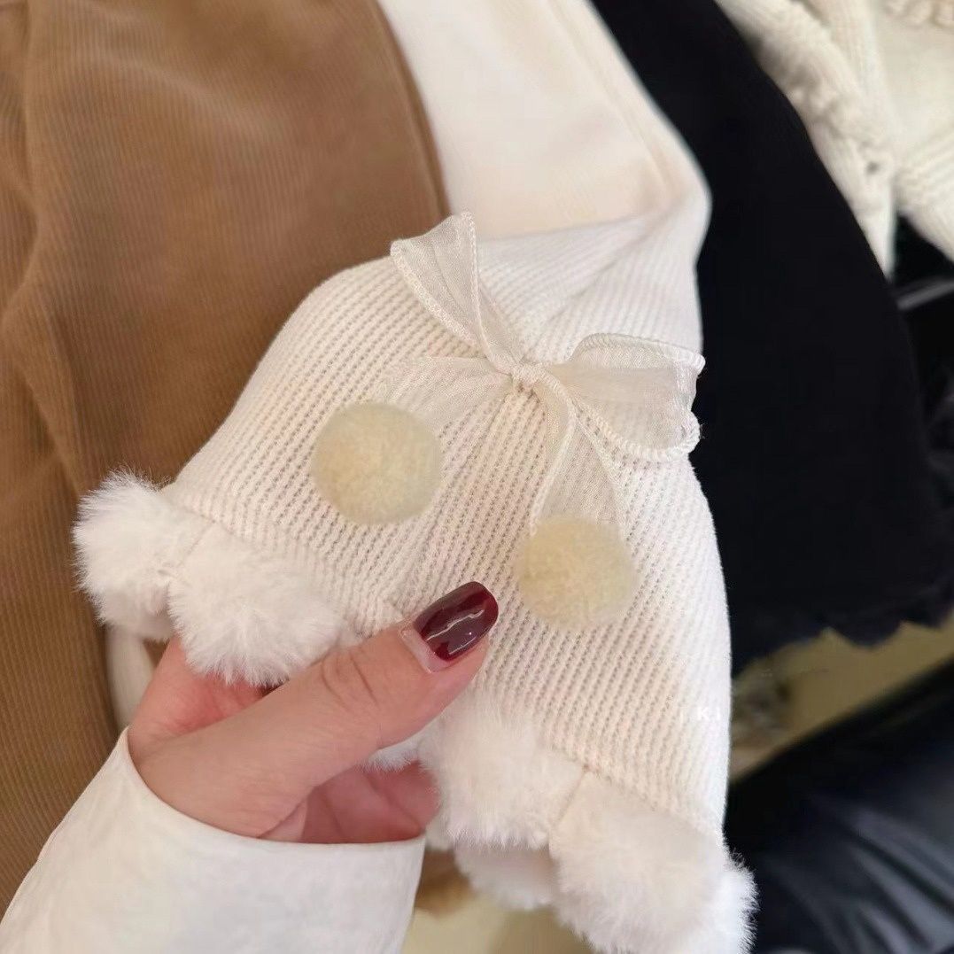 Pantalones de mujer para niños con encaje y pompón