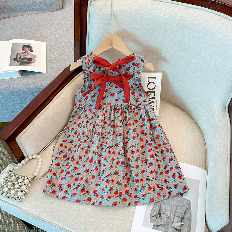 Red Flowers Children's Dress
