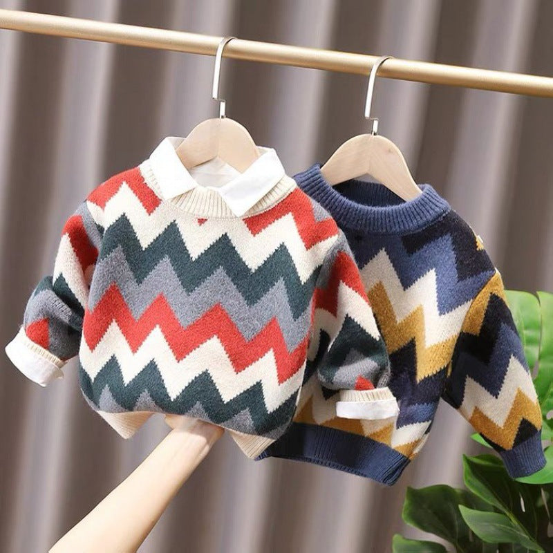 Blusa infantil geométrica de invierno