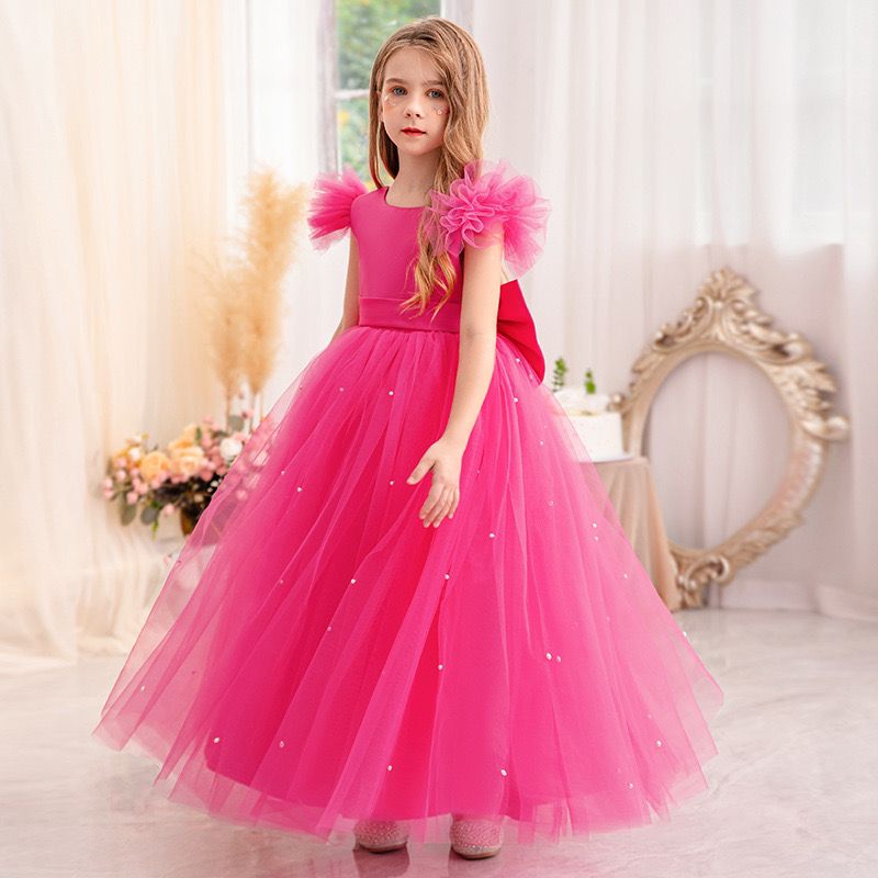 Pearl Tulle with Bow Children's Party Dress