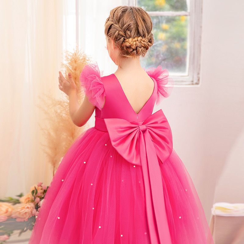 Pearl Tulle with Bow Children's Party Dress