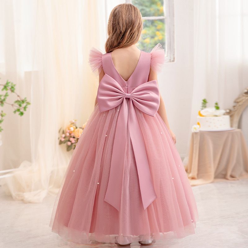Pearl Tulle with Bow Children's Party Dress
