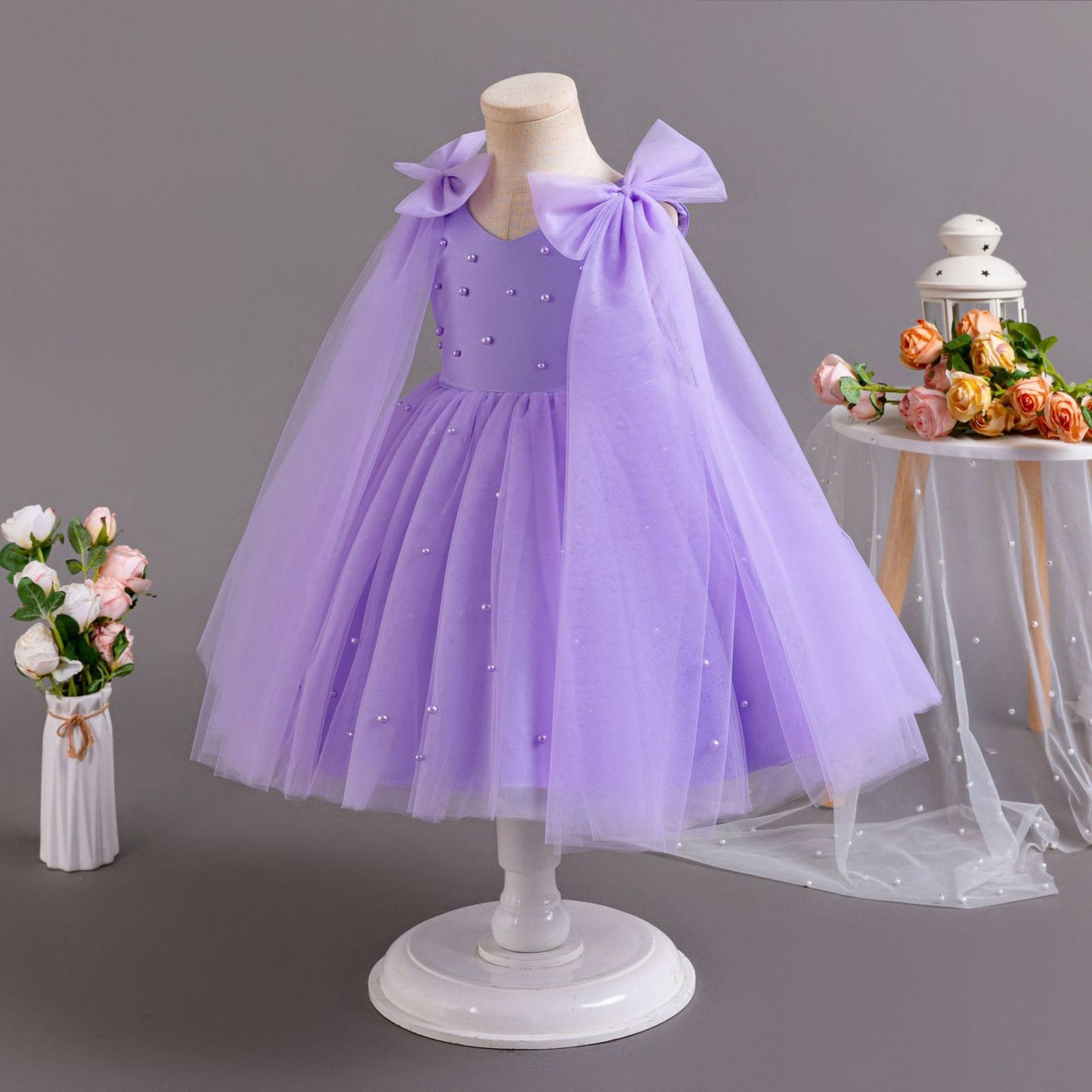 Tulle Bow Children's Party Dress