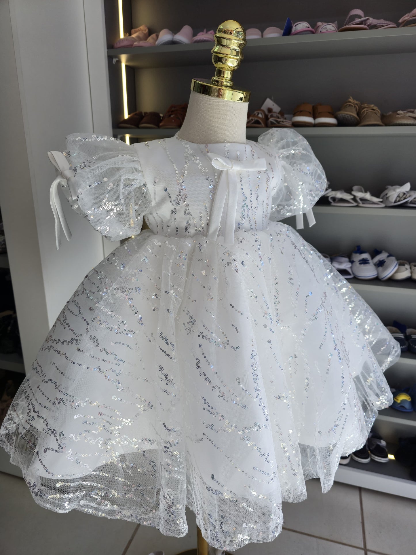 Shiny Children's Dress with Bow
