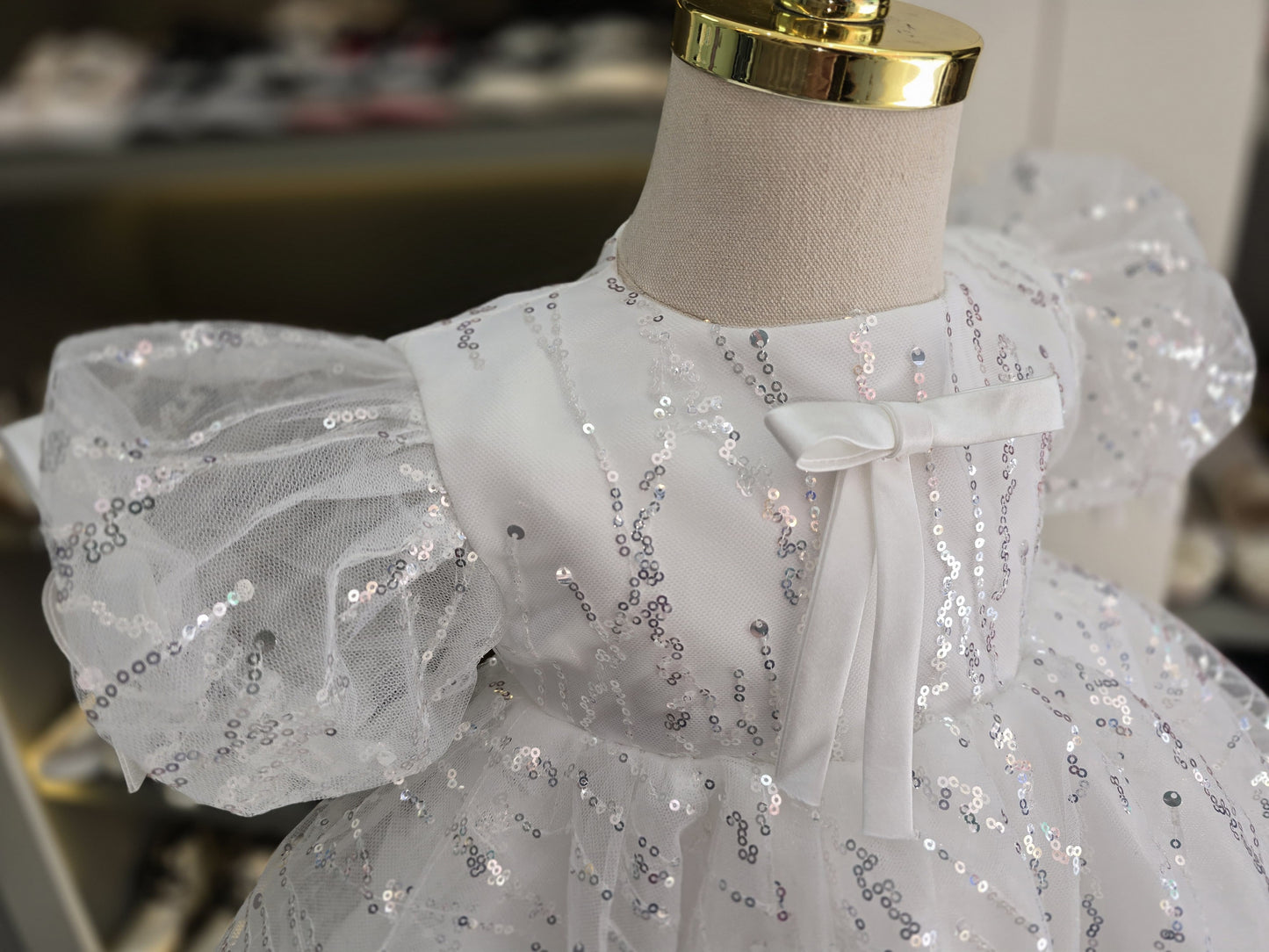 Shiny Children's Dress with Bow