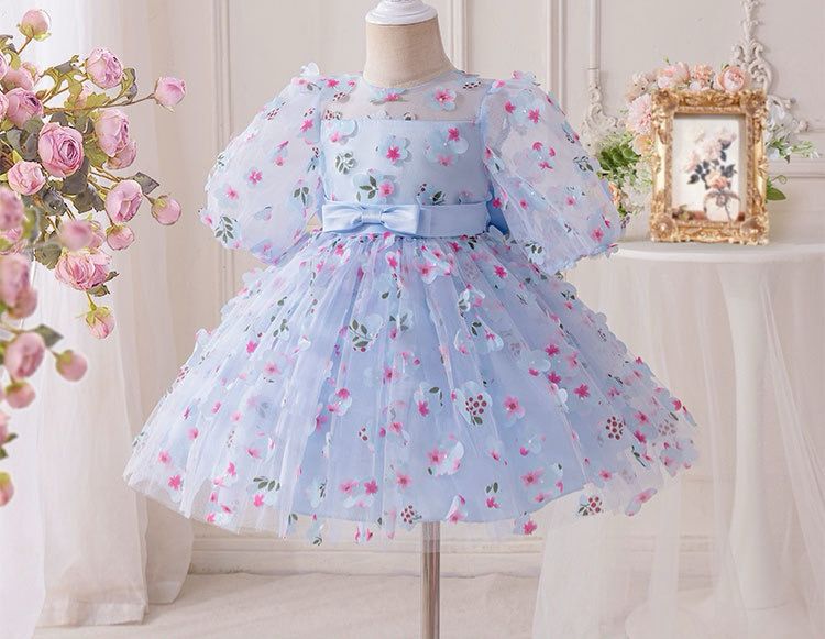 Children's Party Dress with Small Flowers