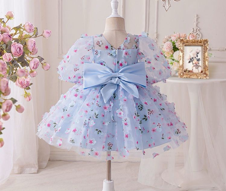 Children's Party Dress with Small Flowers
