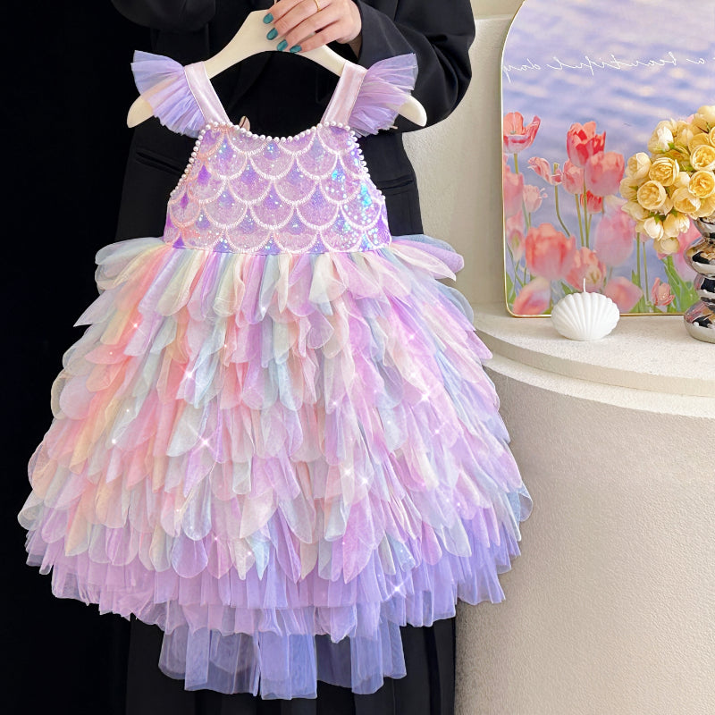 Children's Mermaid Layered Party Dress