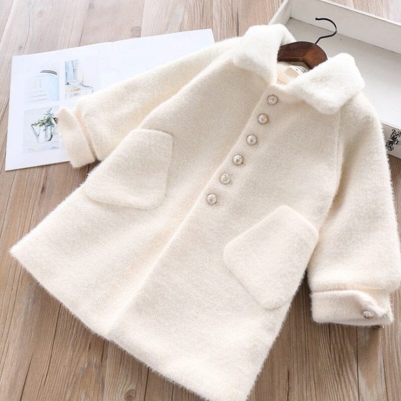 Chaqueta de lana para mujer y niño con bolsillos