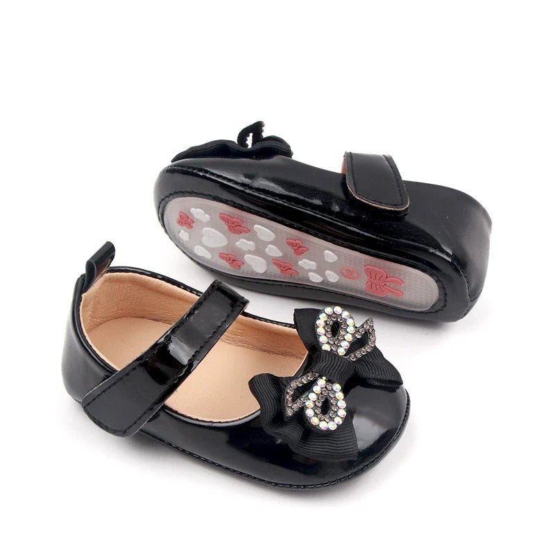 Girls' Shoes with Rhinestone Bow