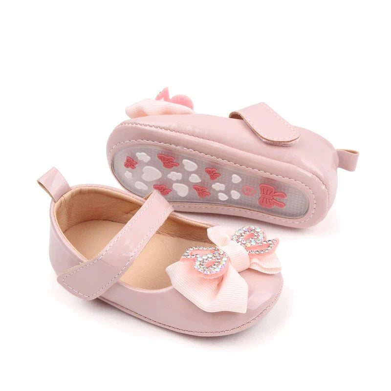 Girls' Shoes with Rhinestone Bow