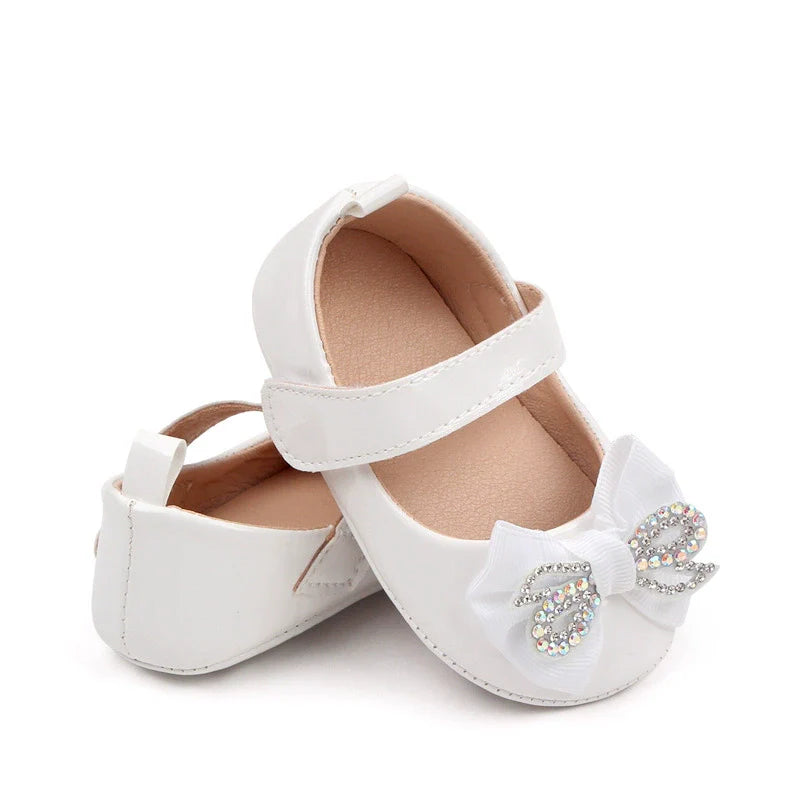 Girls' Shoes with Rhinestone Bow