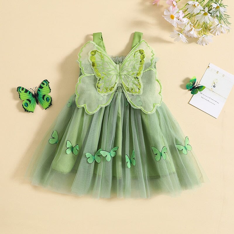 Vestido de mariposa verde para mujer
