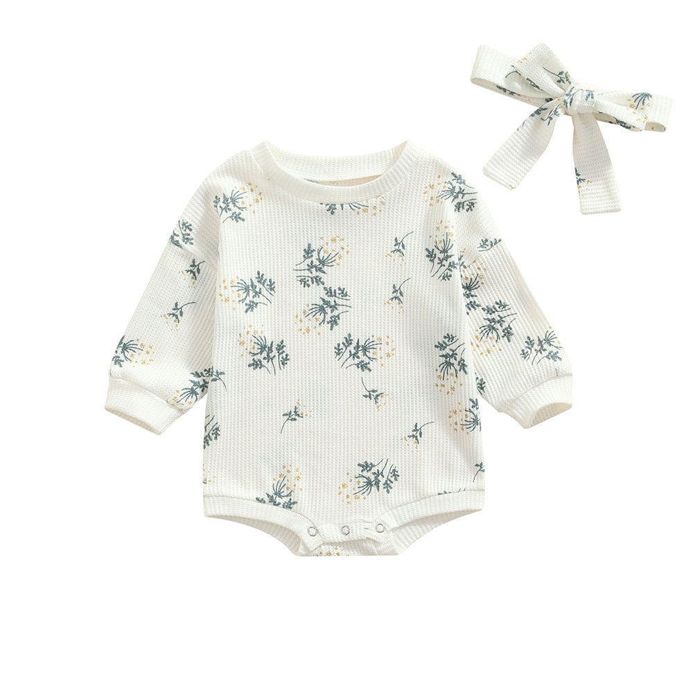 Body infantil floral + fajín