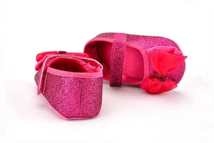 Zapatos planos con lazo y purpurina
