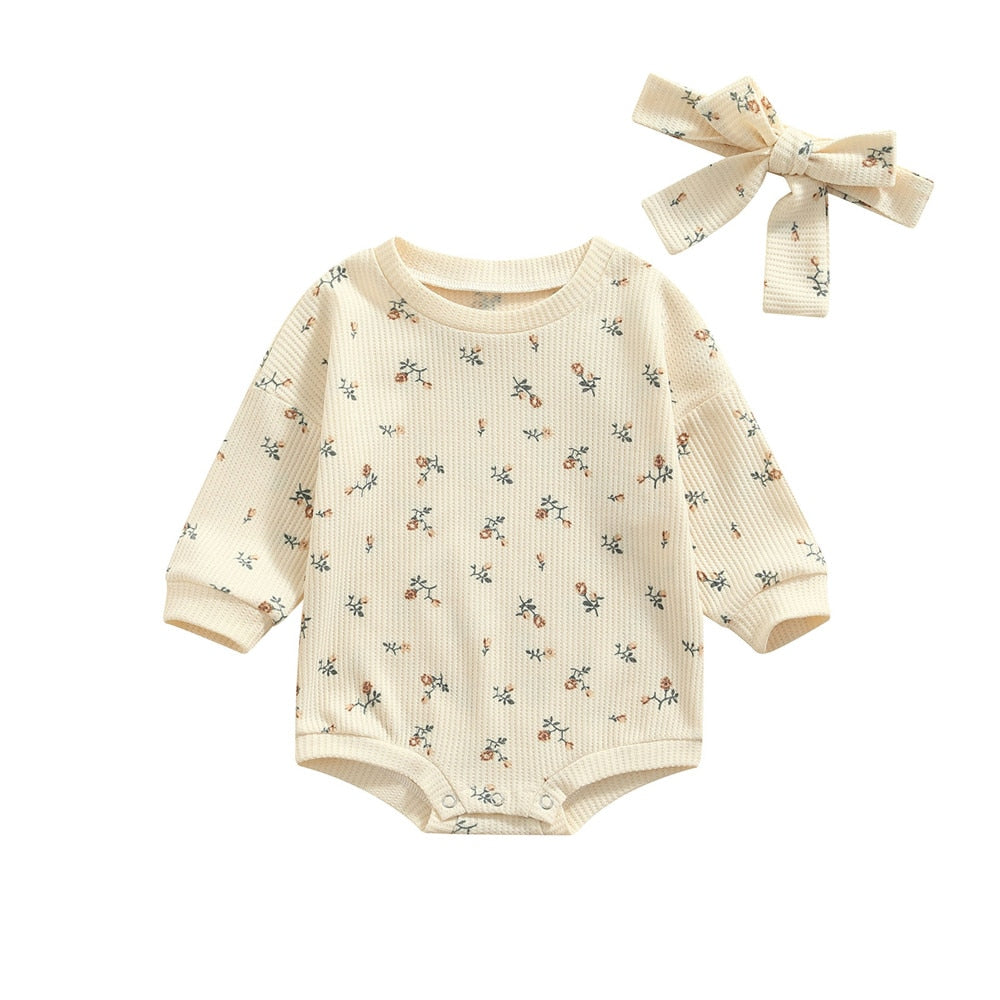 Body infantil floral + fajín