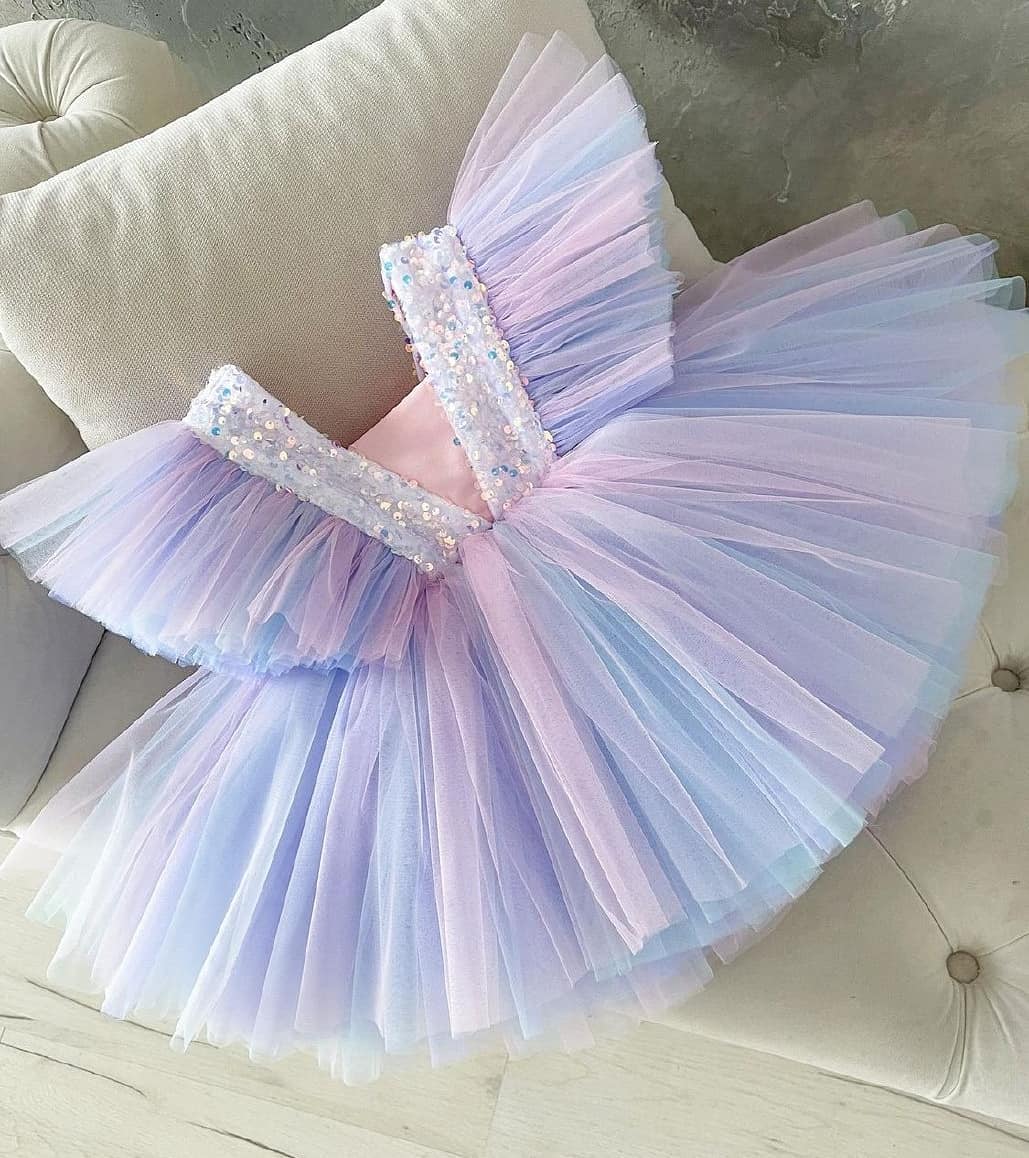 Vestido de fiesta de tul con lazo