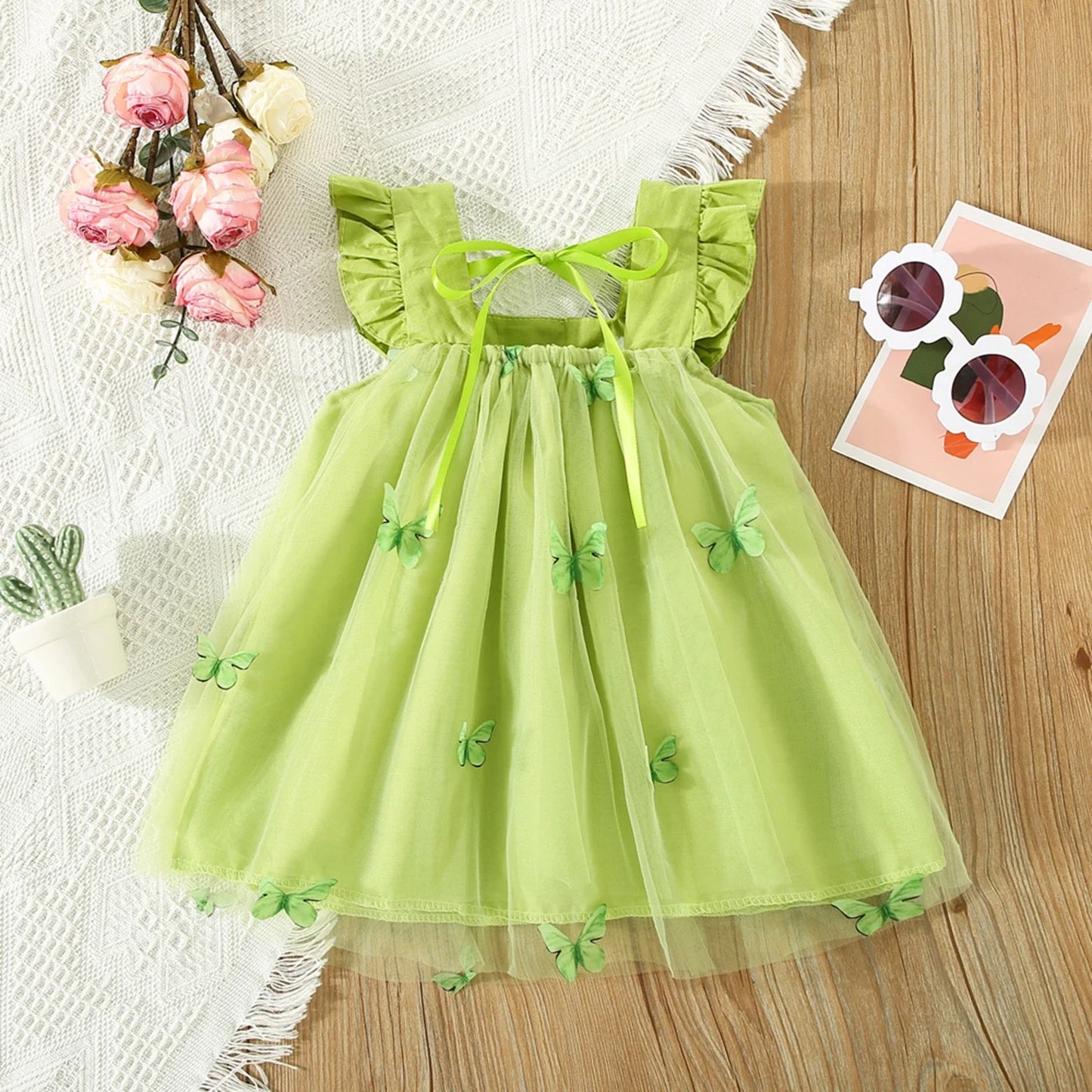 Vestido de tul con mariposas