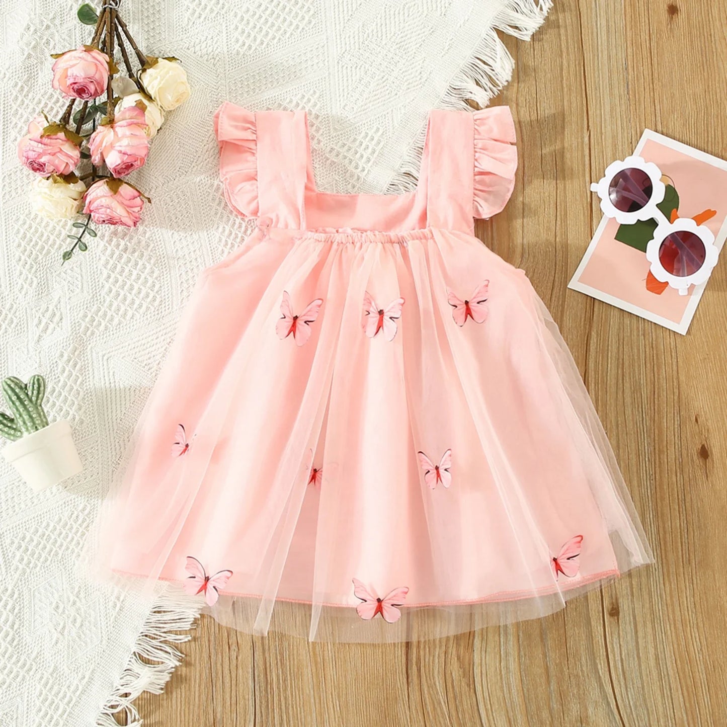 Vestido de tul con mariposas