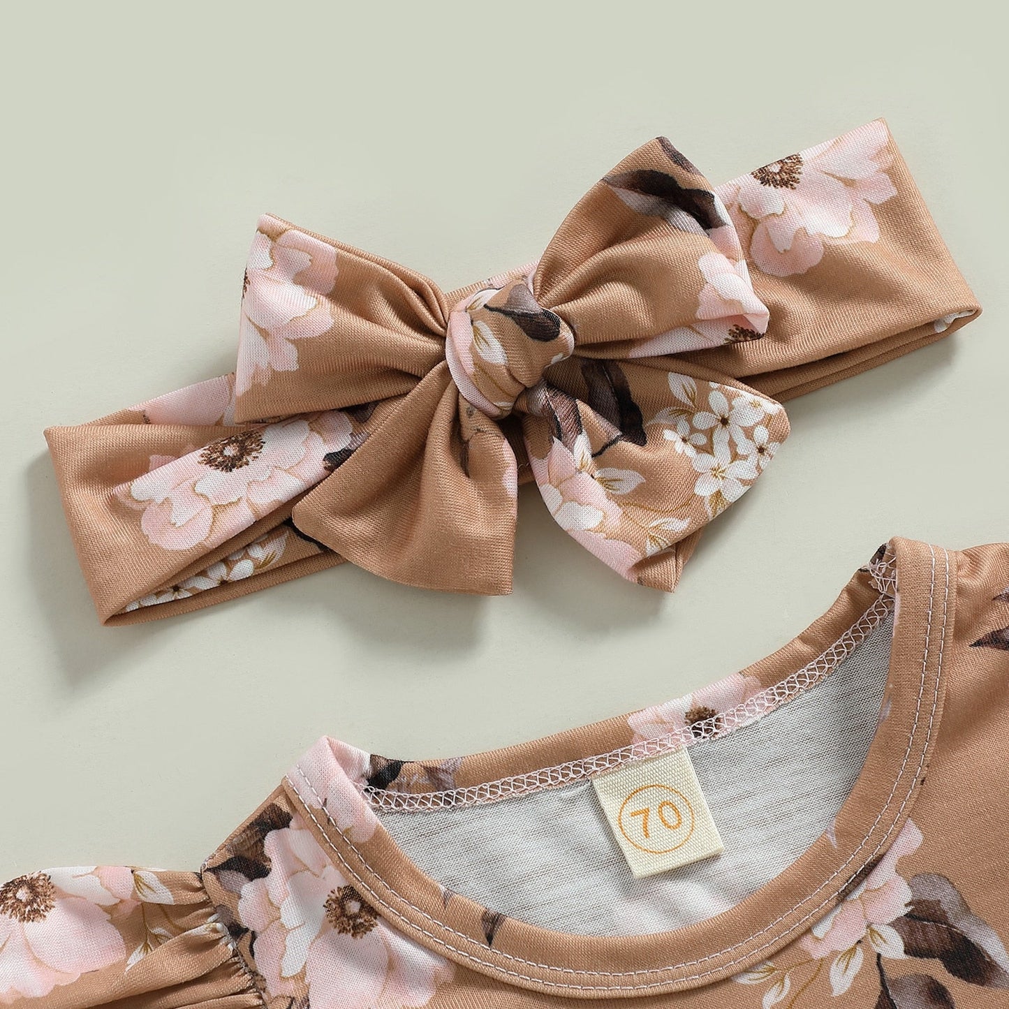 Body infantil floral + diadema