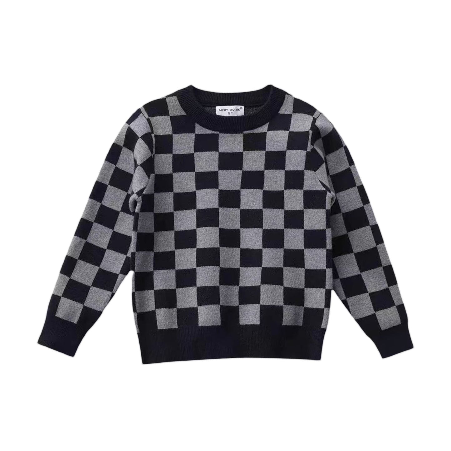 Blusa infantil con estampado de tablero de ajedrez