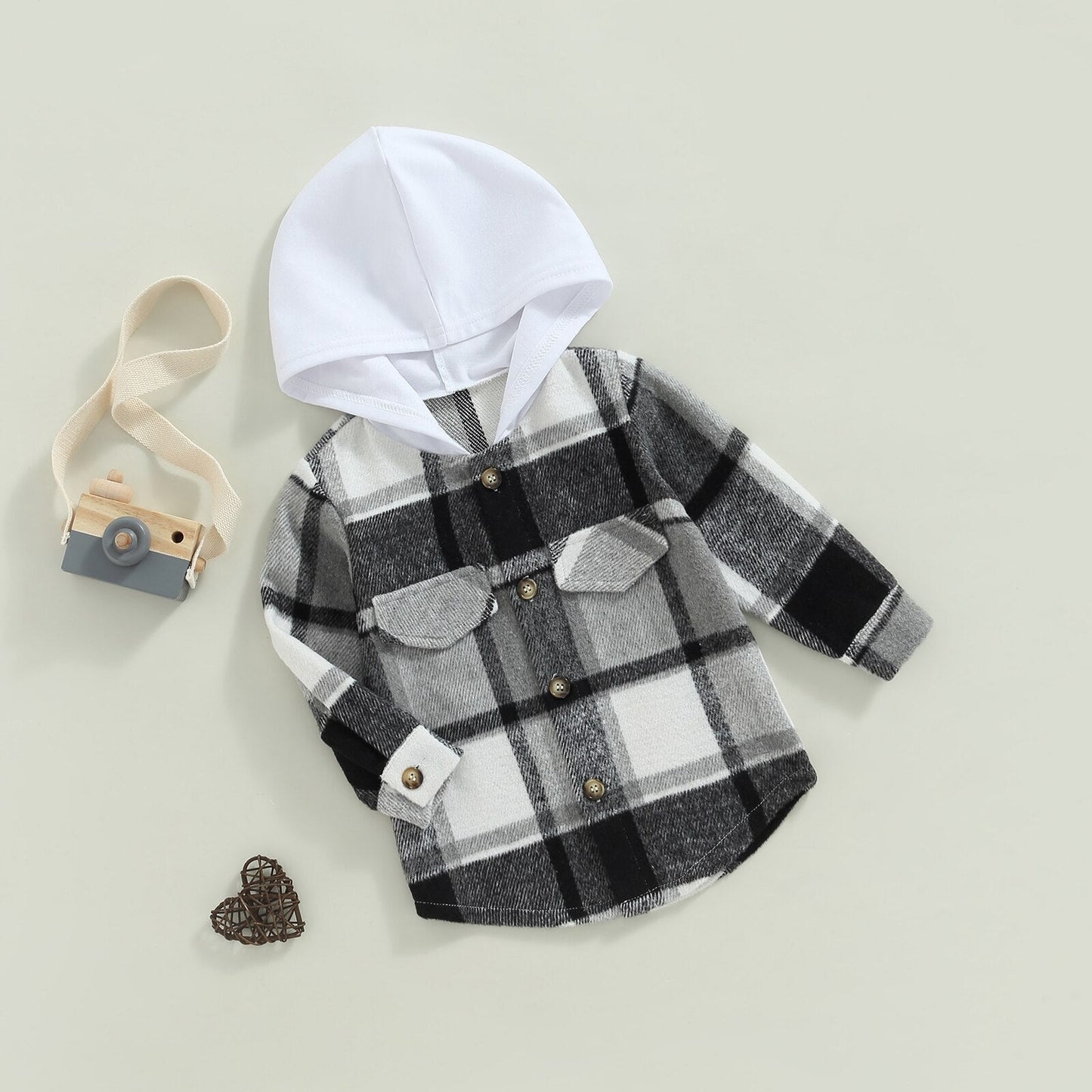 Blusa de ajedrez con capucha