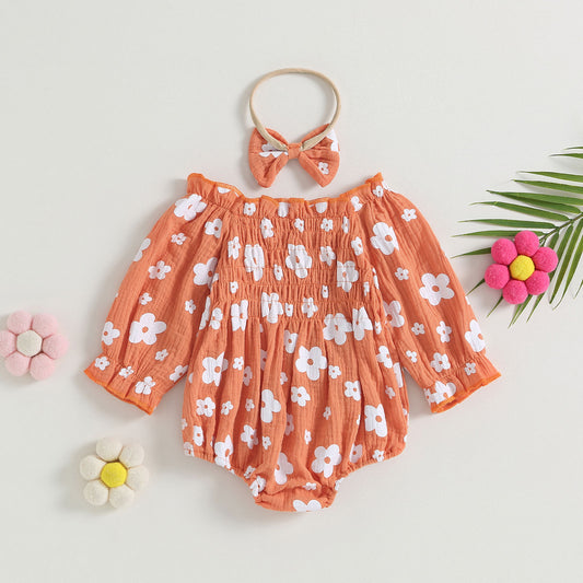 Body infantil florido + diadema