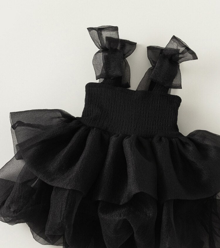 Vestido infantil elástico y de tul