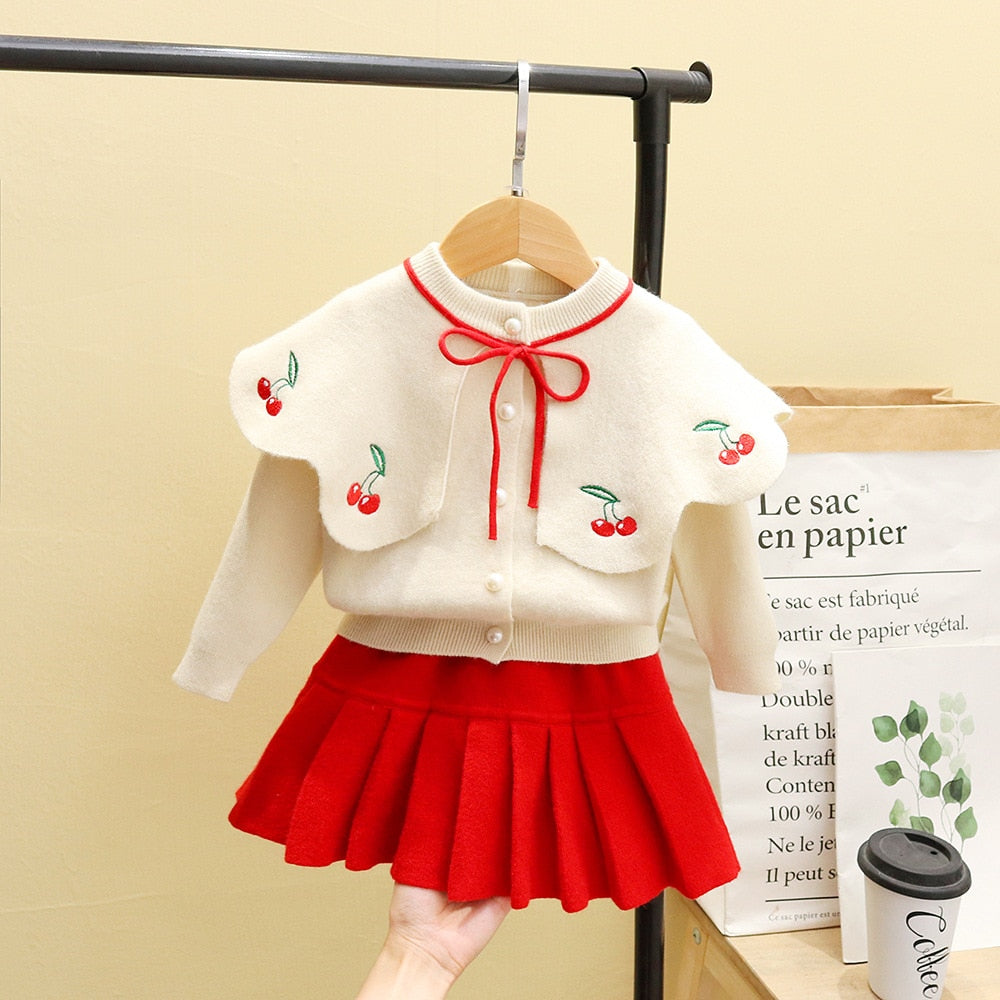 Conjunto de falda de cereza