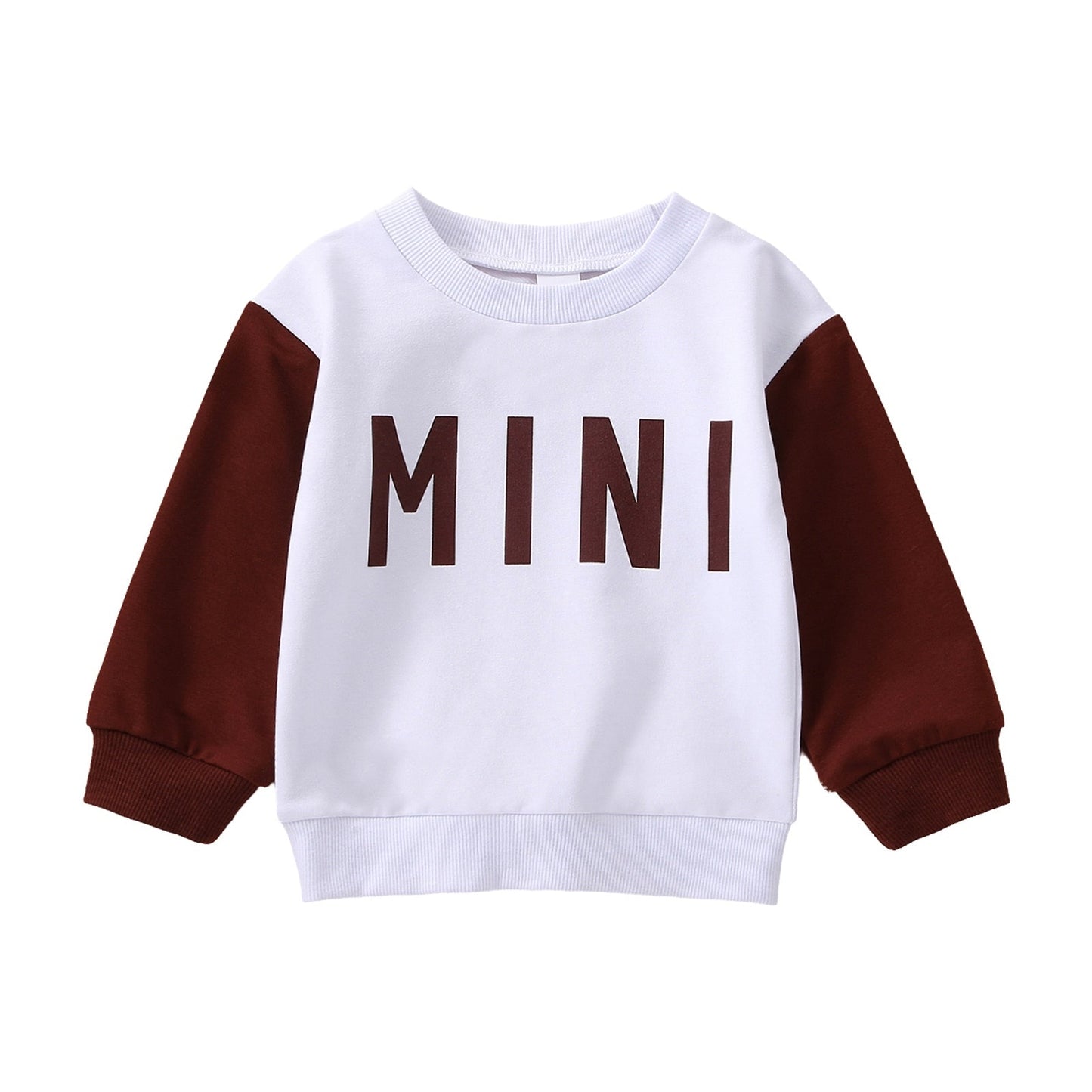 Sudadera infantil marrón y blanca