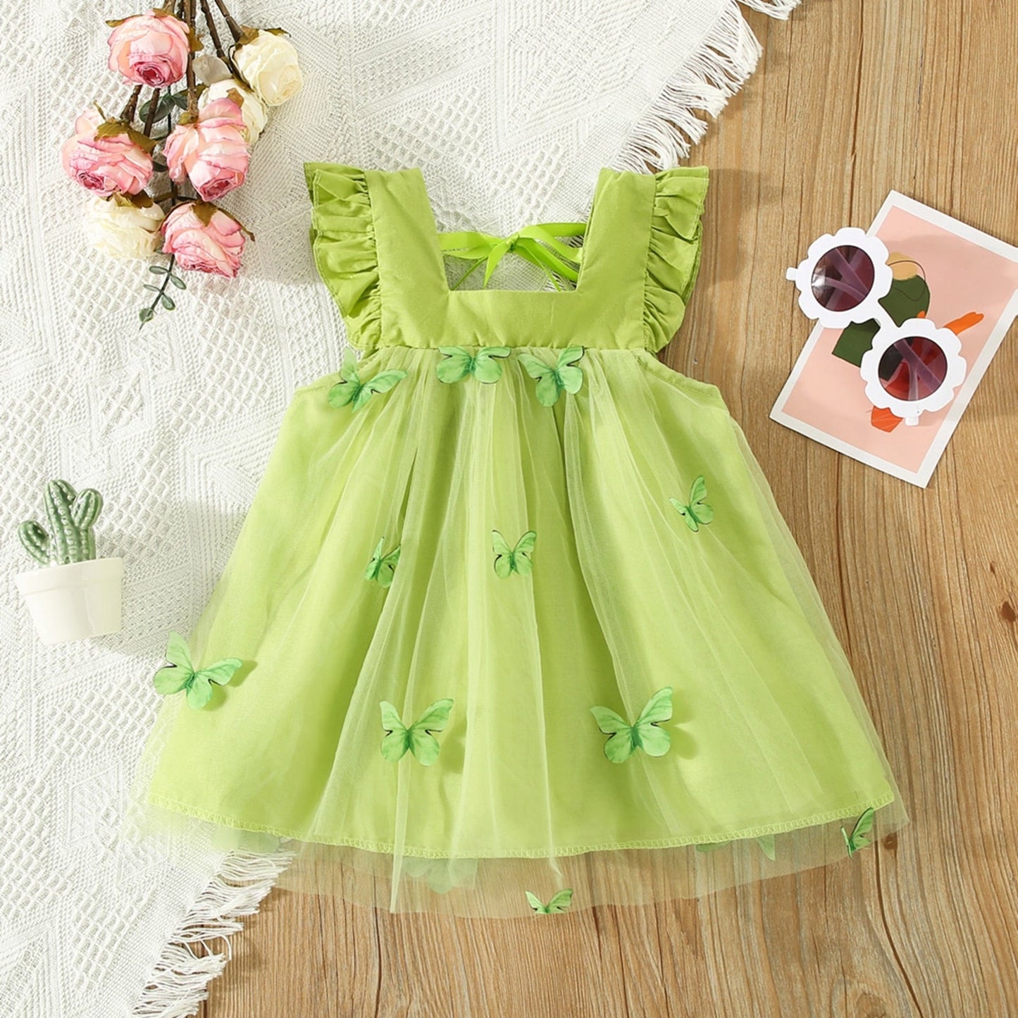 Vestido de tul con mariposas