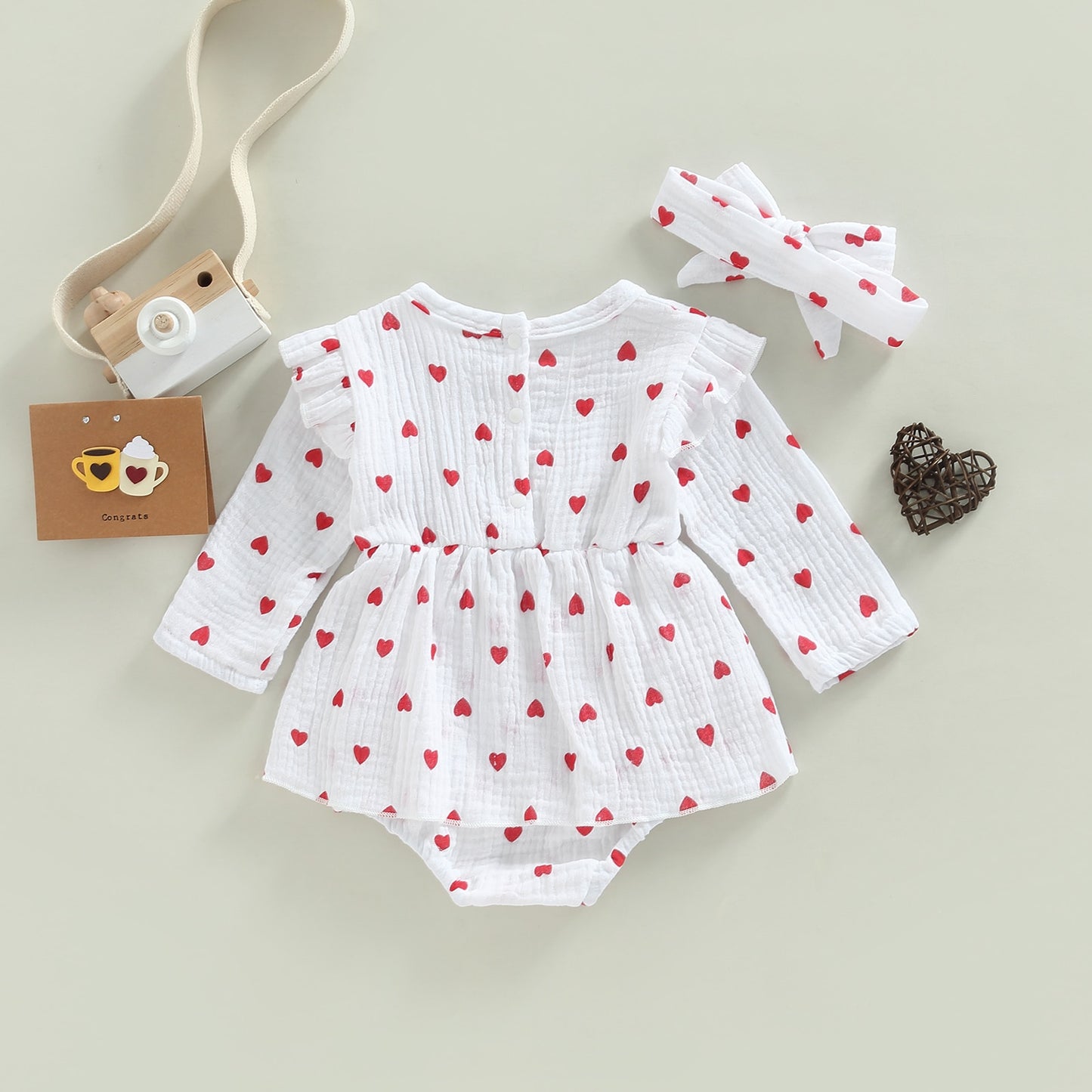 Body infantil + bandana de corazón