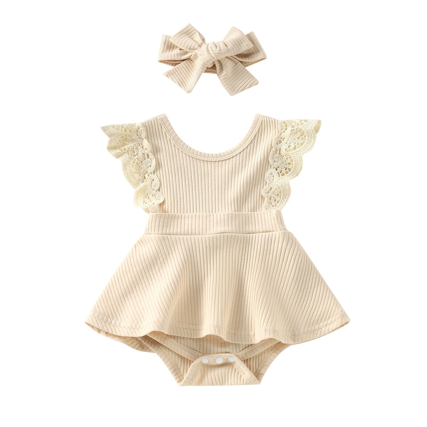 Conjunto de mono y diadema de colores caramelo