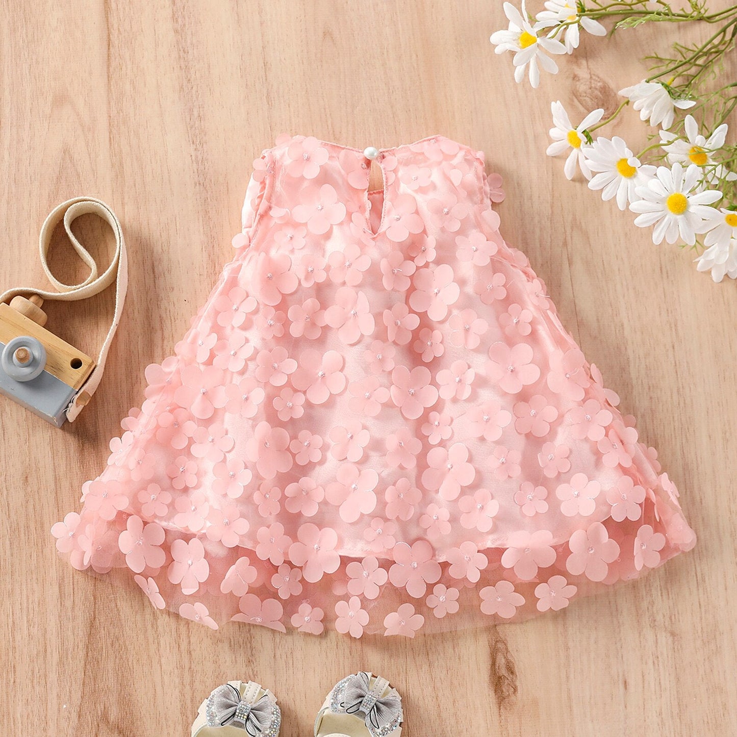 Vestido de flores rosas
