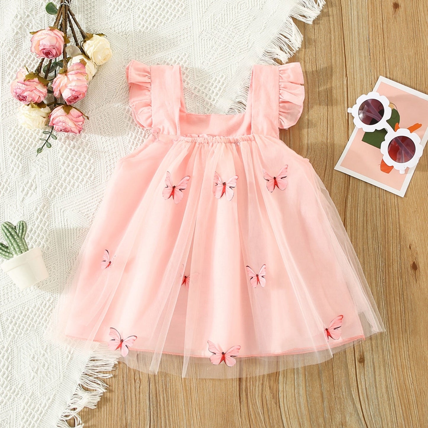 Vestido de tul con mariposas