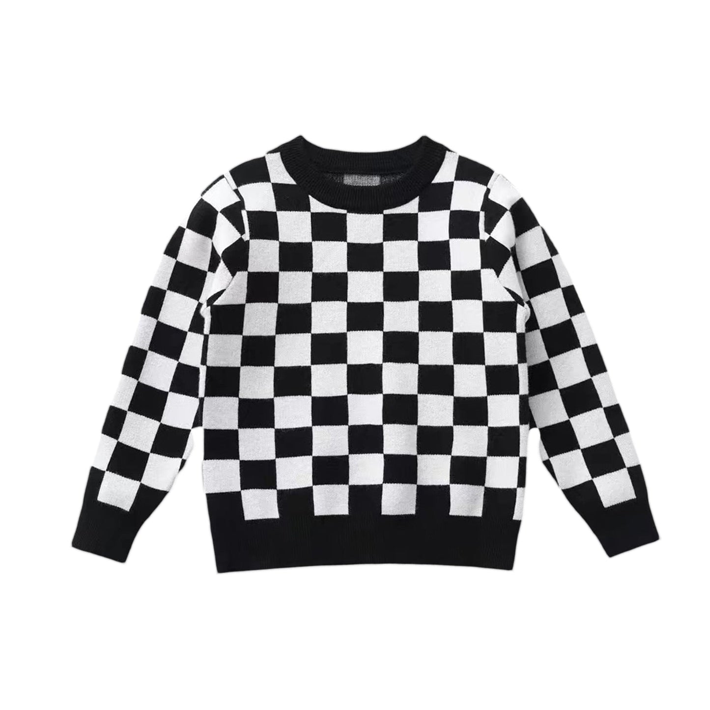 Blusa infantil con estampado de tablero de ajedrez