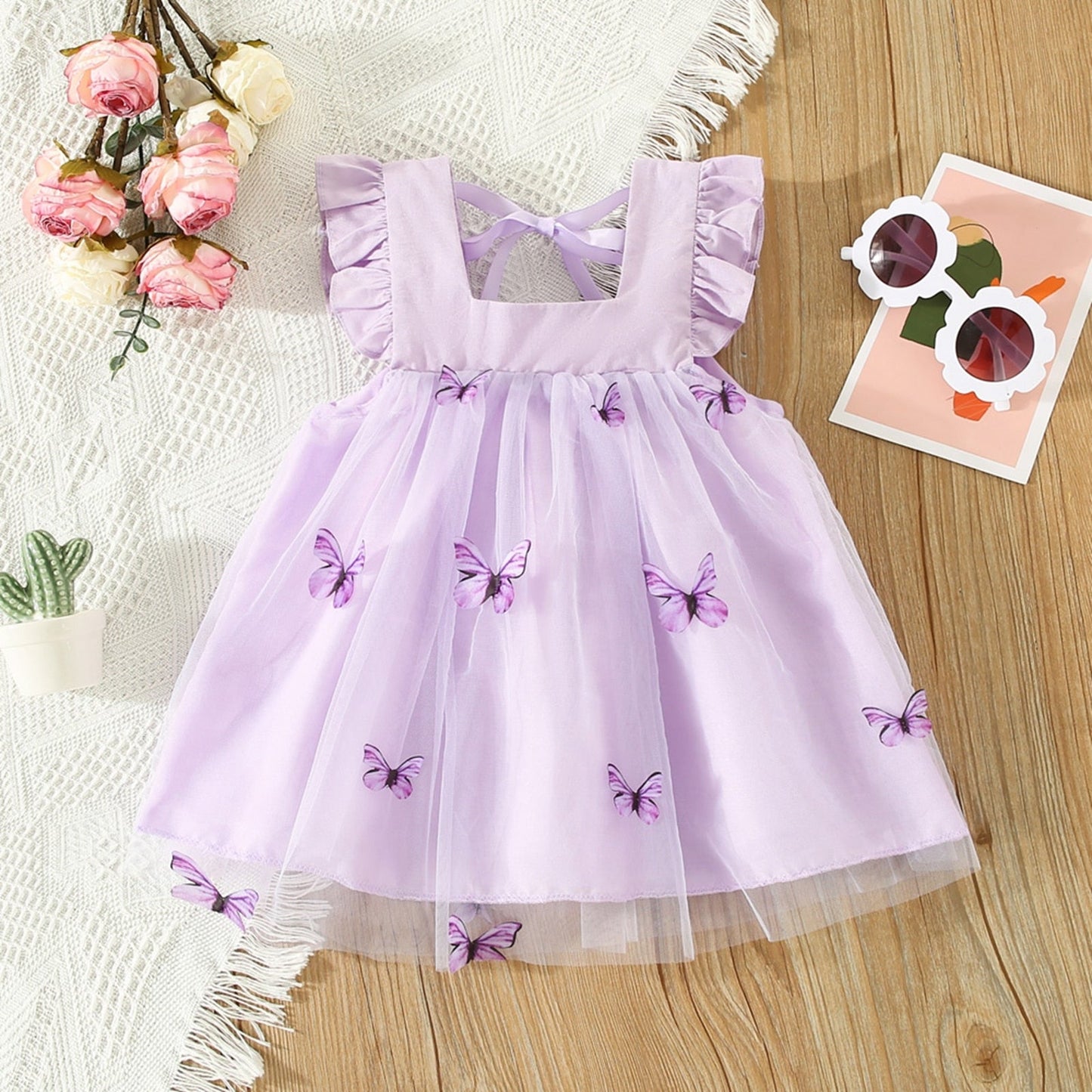 Vestido de tul con mariposas