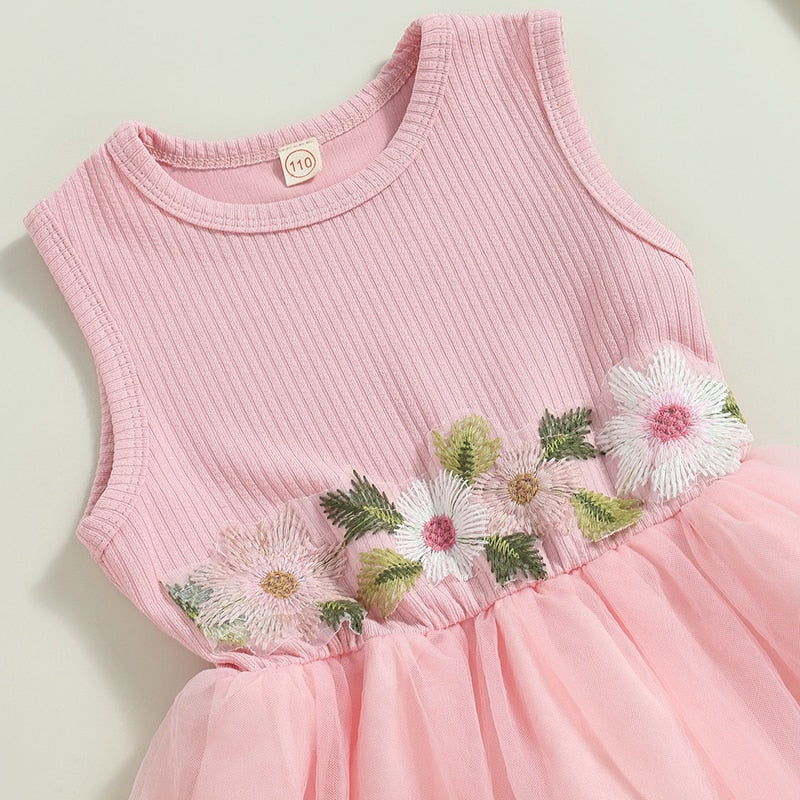 2Pcs Outfit, Sleeveless Flower Dress Long Sleeve Casual Jacket