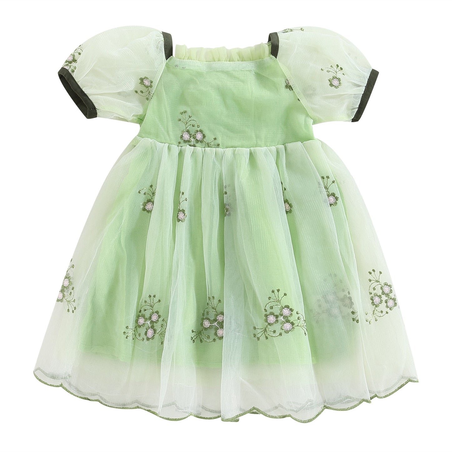 Vestido de malla con flores de mariposa