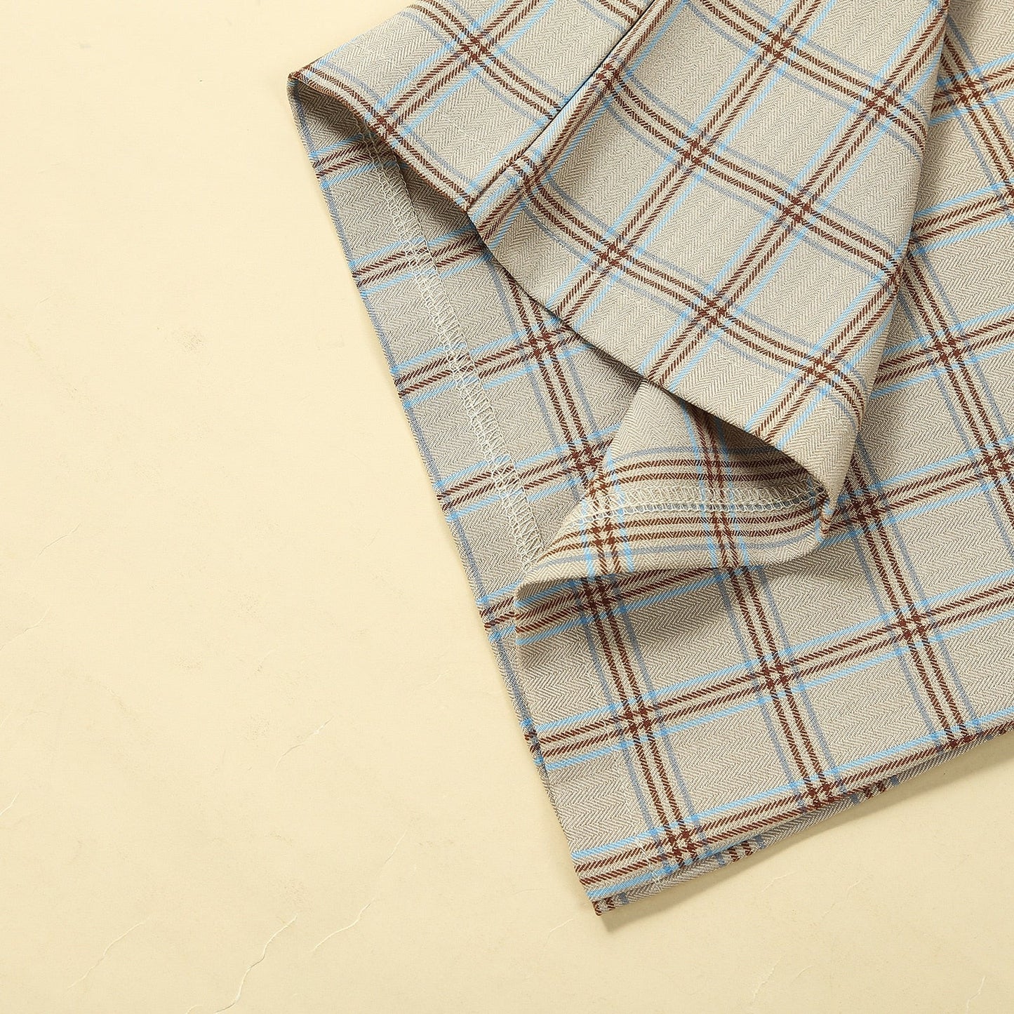 Conjunto de 2 piezas: top sin mangas a cuadros y pantalón elástico con cinturón