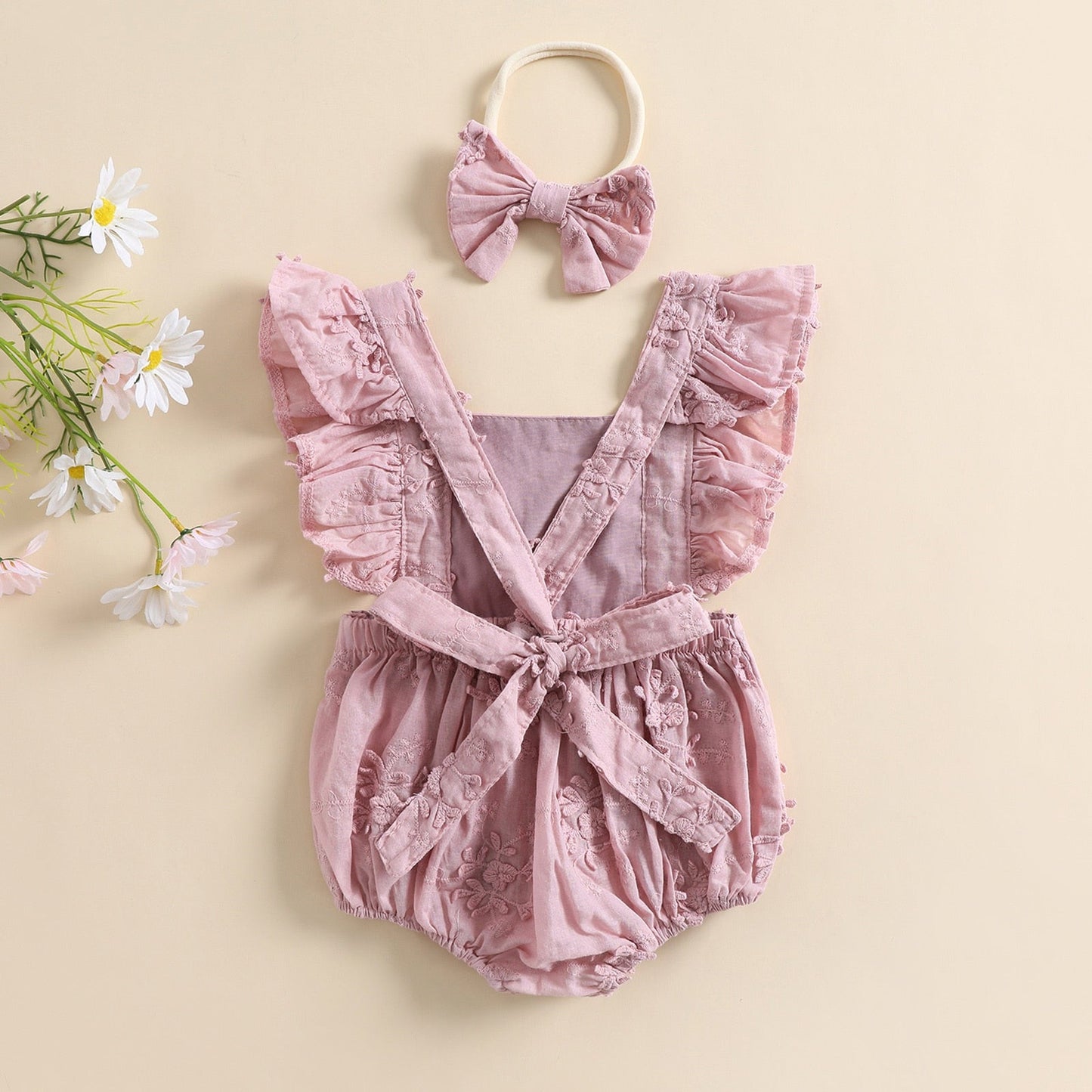 Body infantil floral + fajín