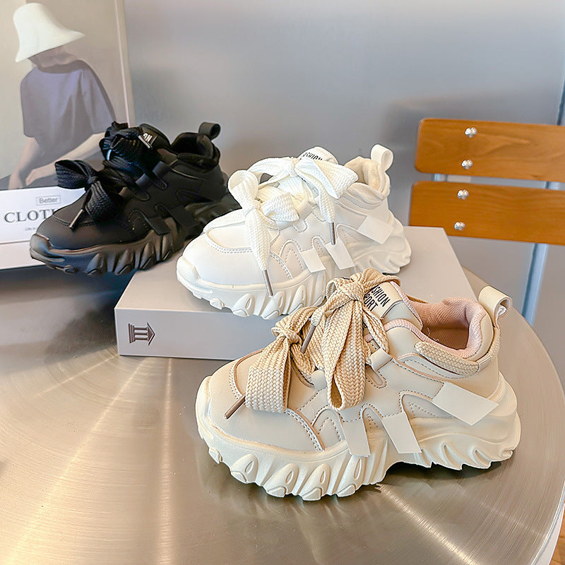 Zapatillas de deporte para niños de moda con doble cordón