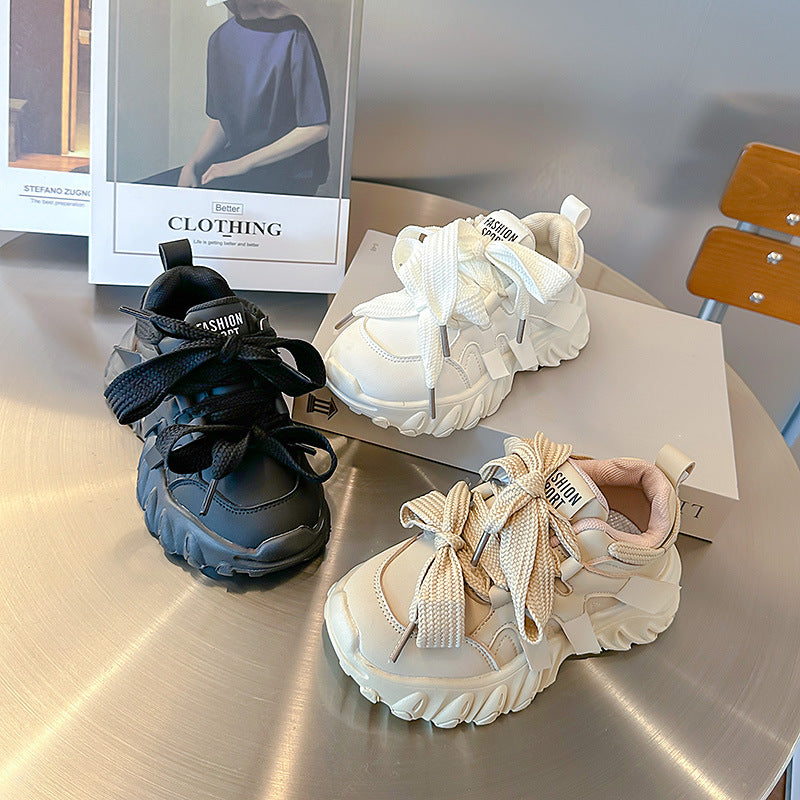 Zapatillas de deporte para niños de moda con doble cordón