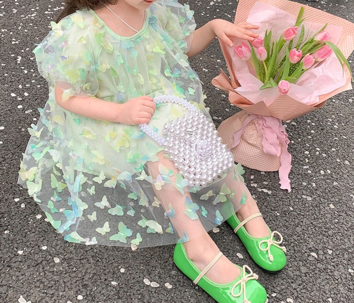 Vestido infantil de tul 3D