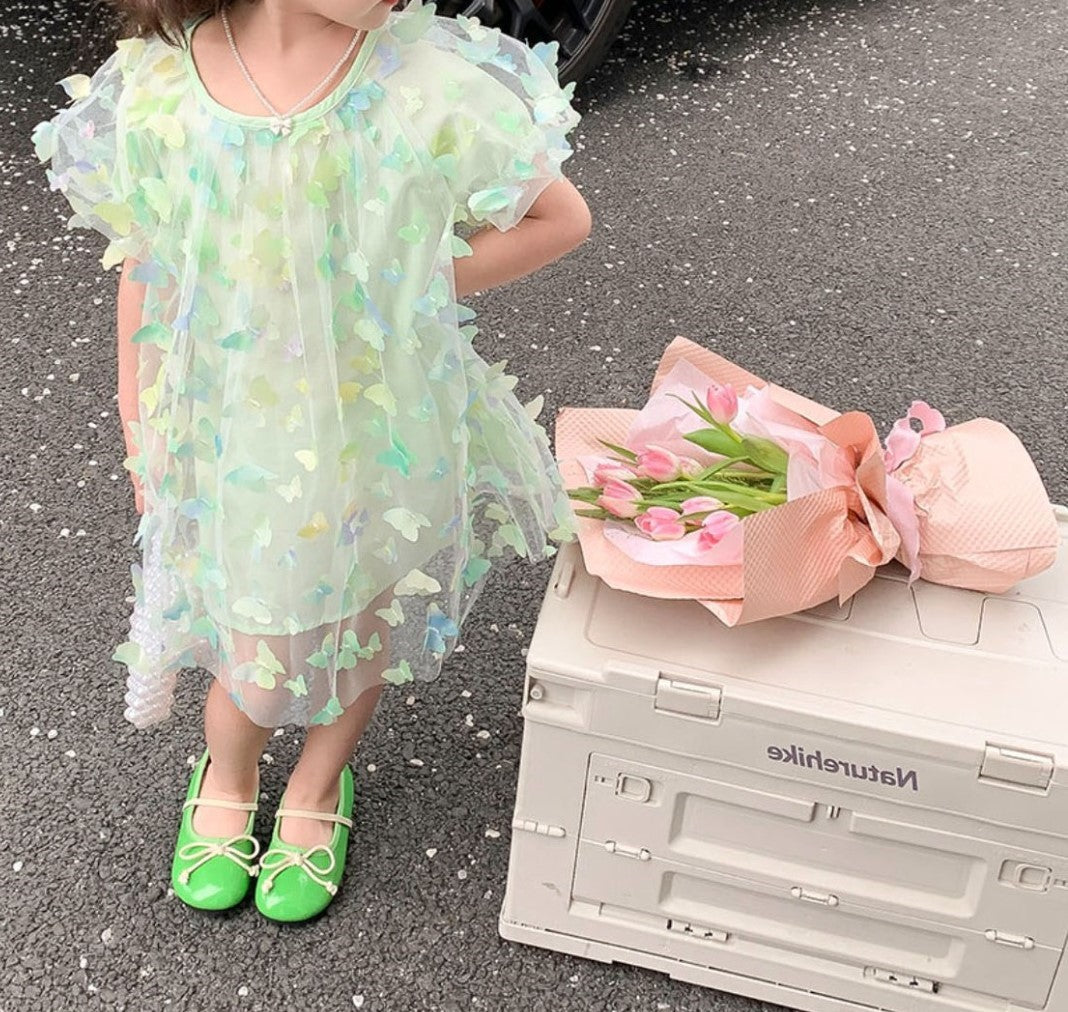 Vestido infantil de tul 3D