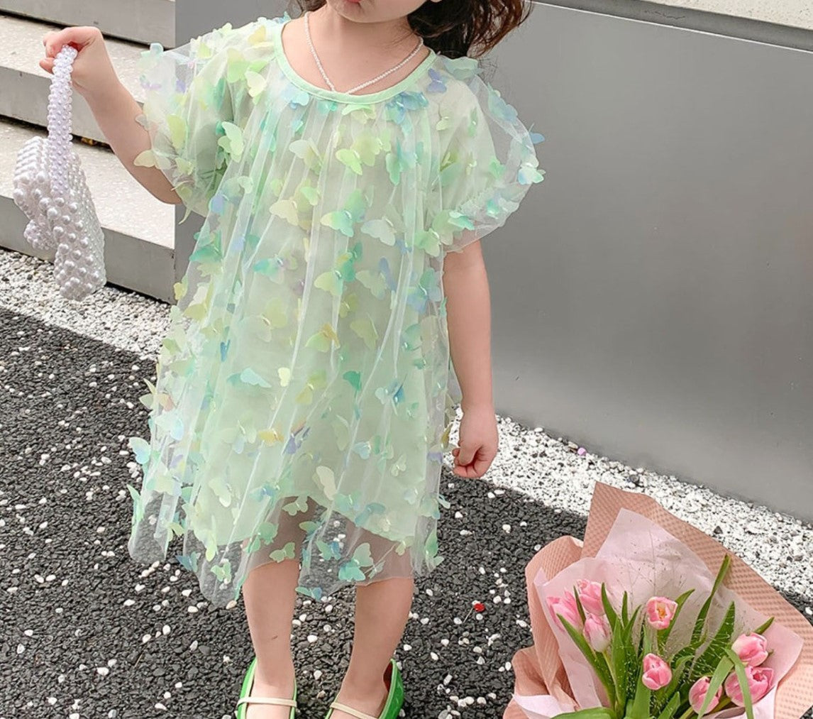 Vestido infantil de tul 3D