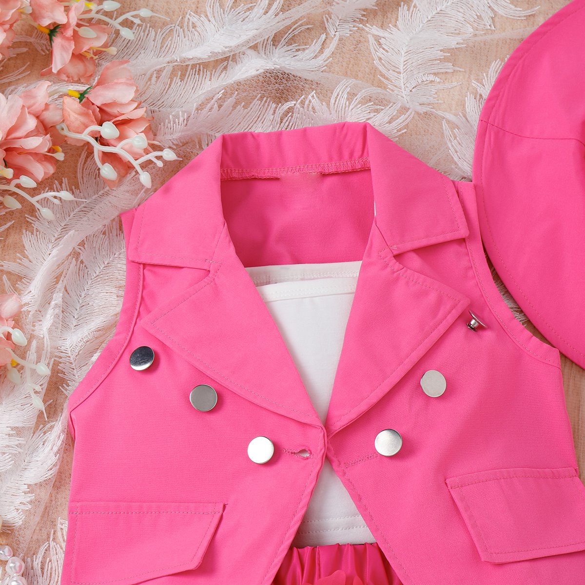 Conjunto de vestido y chaleco de mariposa